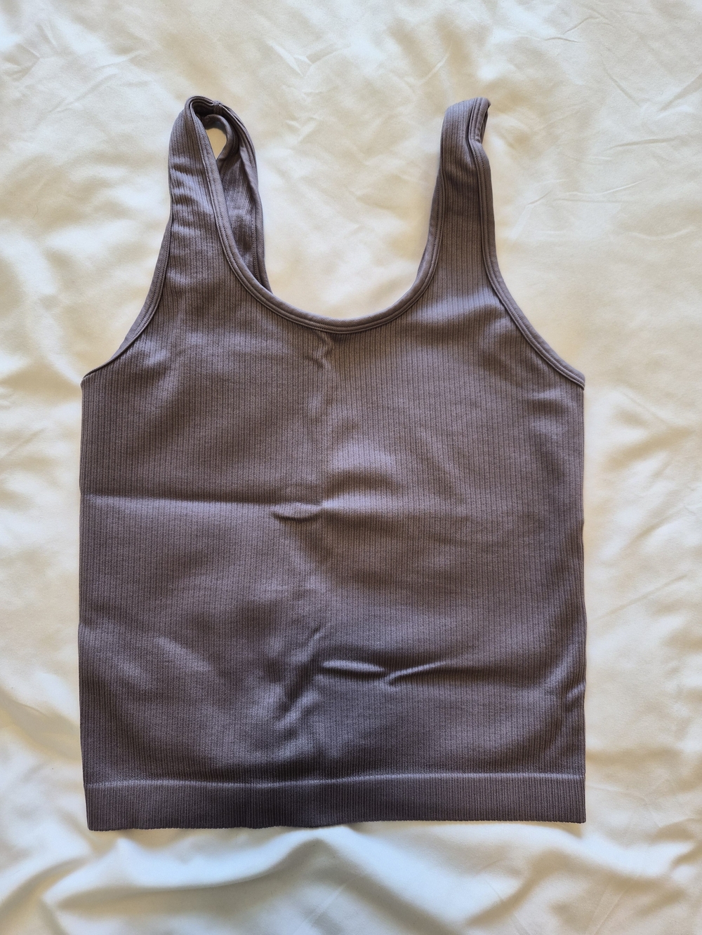 A New Day Ribbed Tank Top in Dusty Mauve Size Medium